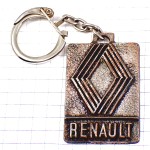 キーホルダー・ルノー車シルバー銀色エンブレム菱型ロゴ RENAULT FRANCE