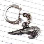 キーホルダー・エビ海老シルバー銀色