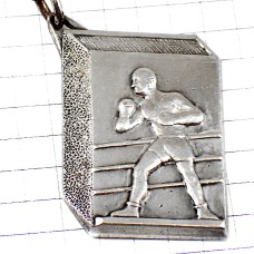 キーホルダー・プロレスのリング格闘技レスリング試合シルバー銀色 BOXING