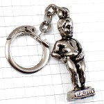キーホルダー・ベルギー噴水の小便小僧シルバー銀色 MANNEKEN BRUXELLE BELGIUM