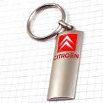 キーホルダー・シトロエン車エンブレム銀色シルバー赤ロゴ CITROEN FRANCE