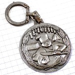 キーホルダー・シェフ料理人コックさん豚シルバー銀色
