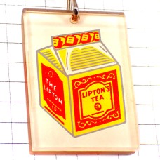 キーホルダー・ティー紅茶リプトン小さなテトラパック容器 LIPTON ENGLAND