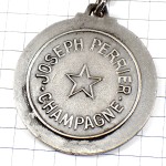 キーホルダー・ペリエ星シャンパーニュ酒シャンパン王冠シルバー銀色 CHAMPAGNE JOSEPH-PERRIER CUVEE-ROYALE FRANCE