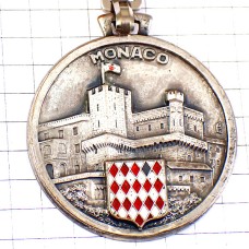 キーホルダー・モナコ公国の紋章とお城シルバー銀色 MONACO