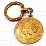 キーホルダー・五輪フランス語オリンピック東京大会記念1964富士山と桜ビンテージ中古品 TOKYO-1964 JAPAN FUJISAN SAKURA SEMPE