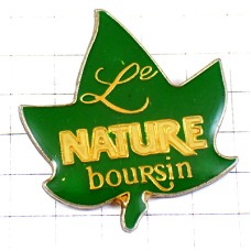 ピンバッジ・チーズ緑の葉ブルサン社 BOURSIN NATURE FRANCE