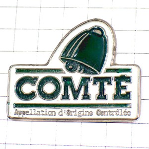 ピンバッジ・コンテ緑グリーンの鐘チーズ種類 COMTE BELL FRANCE