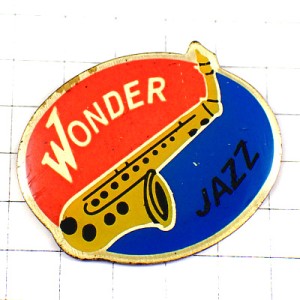 ピンバッジ・素晴しいジャズ音楽サックス楽器サクソフォン WONDER JAZZ SAXOPHONE FRANCE