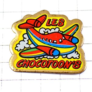 ピンバッジ・赤い飛行機マンガ旅客機
