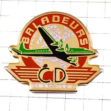 ピンバッジ・緑の飛行機と地球CD音楽フィリップス社