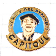 ピンバッジ・ベレー帽のムッシューピレネー山脈チーズ食品 CAPITOUL