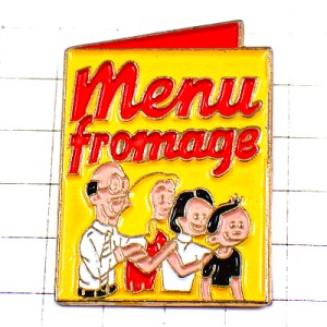 ピンバッジ・家族の表紙チーズのメニュー本 MENU-FROMAGE FRANCE