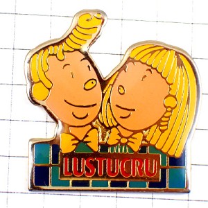 ピンバッジ・パスタの髪の男の子女の子 LUSTUCRU PASTA FRANCE