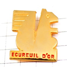ピンバッジ・金色リス銀行ケスデパーニュ右向き栗鼠ゴールド CAISSE-D-EPARGNE ECUREUIL FRANCE