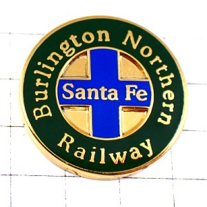 ピンバッジ・バーリントンノーザンアンドサンタフェ鉄道BNSFアメリカ/USA青い十字 SANTA-FE ATCHISON-TOPEKA-AND-SANTA-FE-RAILWAY