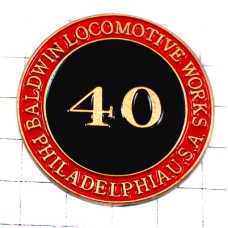 ピンバッジ・ボールドウィンロコモティブワークス数字40鉄道フィラデルフィア/USAアメリカ