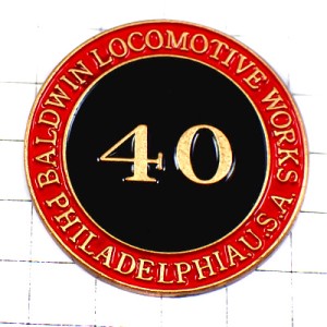 ピンバッジ・ボールドウィンロコモティブワークス数字40鉄道フィラデルフィア/USAアメリカ