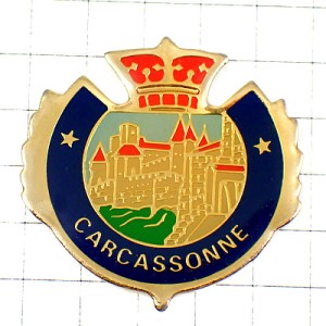 ピンバッジ・カルカソンヌ紋章ユネスコ世界遺産 CARCASSONNE UNESCO FRANCE