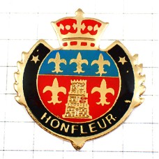ピンバッジ・オンフルール城と５つの百合の紋章 HONFLEUR LYS FRANCE