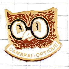 ピンバッジ・メガネ眼鏡のフクロウ梟ミミズク鳥