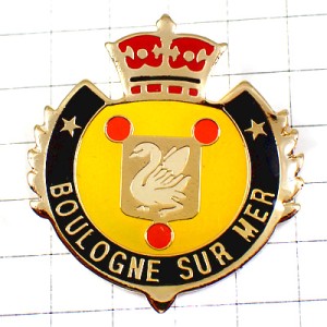 ピンバッジ・ブローニュ＝シュル＝メール白鳥の紋章 BOULOGNE FRANCE