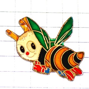 ピンバッジ・ミツバチぱっちりした目の蜜蜂マンガ虫