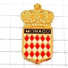 ピンバッジ・王冠モナコ公国の紋章 MONACO