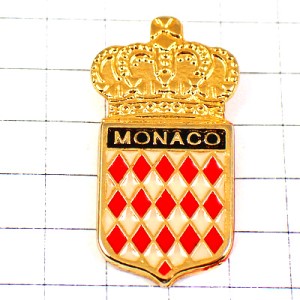 ピンバッジ・王冠モナコ公国の紋章 MONACO