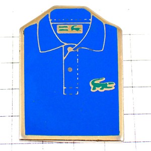 ピンバッジ・ラコステ青いポロシャツ鰐ワニ LACOSTE FRANCE