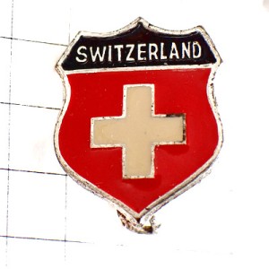 ブローチ・スイス国旗しろい十字の紋章 SWISS FLAG