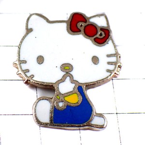 ピンバッジ・キティちゃん赤いリボン SANRIO HELLO-KITTY YUKO-SHIMIZU JAPAN