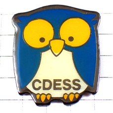 ピンバッジ・青いフクロウ梟ミミズク鳥