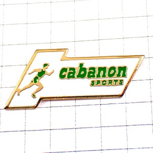 ピンバッジ・ランナー緑の陸上選手