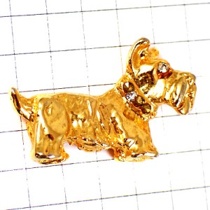 ピンバッジ・テリア金色ゴールド犬