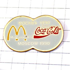 ピンバッジ・1990年モスクワのマクドナルドＭコカコーラ MOSCOW MOKBA MOSCOW-1990 RUSSIA