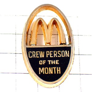 ピンバッジ・マクドナルドＭ今月の最高のクルースタッフ MC-DONALDS CREW-PERSON-OF-THE-MONTH