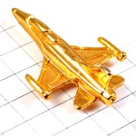 ピンバッジ・金色ゴールド飛行機ミリタリー立体型戦闘機