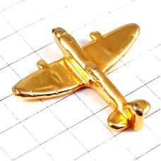 ピンバッジ・金色ゴールド飛行機ミリタリー立体型戦闘機旅客機