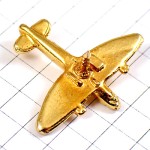 ピンバッジ・金色ゴールド飛行機ミリタリー立体型戦闘機旅客機