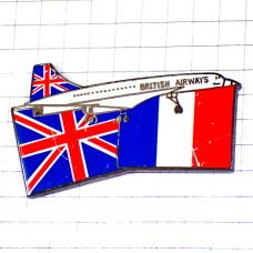 ピンバッジ・ブリティッシュエアウェイズ英国航空フランス国旗イギリスUK BRITISH-AIRWAYS ENGLAND FLAG CONCORDE