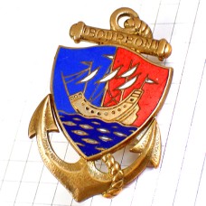 ブローチ・ブルボン家ボート帆船イカリ海ミリタリーフランス海軍 TROUPES-DE-MARINE COMPAGNIE-DE-BOURBON ANCRE