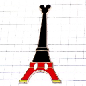ピンバッジ・ディズニーミッキーマウス色のエッフェル塔パリ EIFFEL EURODISNEY PARIS FRANCE