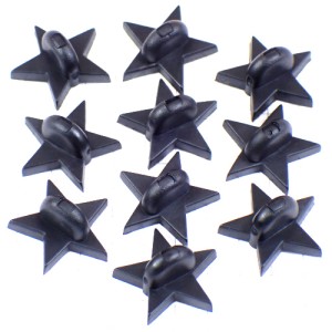 ピンバッジ星型の留め具プラスチック製キャッチ黒ブラックスター10個セットDIY BLACK PINS-BACKS STAR CLUTCH