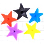 ピンバッジ星型の留め具プラスチック製キャッチ５色カラフルスター10個セットDIY YELLOW BLUE PURPLE RED BLACK PINS-BACKS STAR CLUTCH