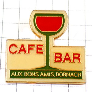 ピンバッジ・赤ワイン葡萄酒グラス飲食店カフェバー