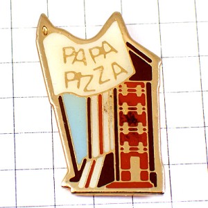 ピンバッジ・ピザ屋さんレストラン白い旗パパ