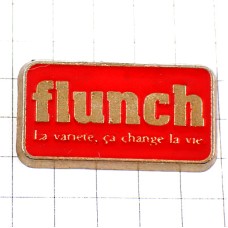ピンバッジ・フランチ赤に金文字 FLUNCH CAFETERIA FRANCE