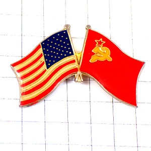 ピンバッジ・アメリカ星条旗/USAソ連時代ロシア国旗ソビエト連邦 USA USSR RUSSIA FLAG