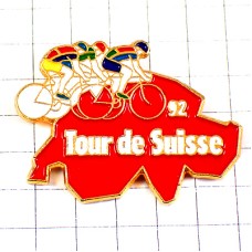 ピンバッジ・ツールドスイス自転車レース赤い地図型 TOUR-DE-SUISSE-1996 SWISS MAP